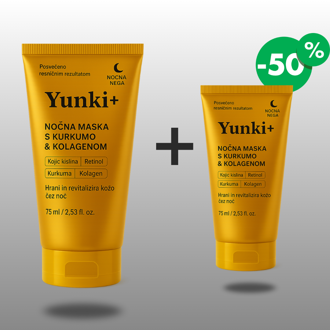 Yunki+ Korejska maska s kolagenom, kurkumo in retinolom